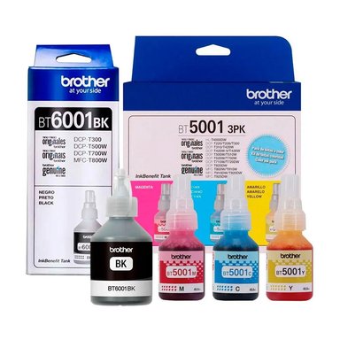 TINTA BROTHER BT-6001BK NEGRO BT-5001 COLORES ORIGINAL