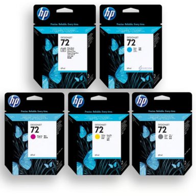 PACK DE CARTUCHO HP 72 PHOTO BLACK CYAN MAGENTA YELLOW GRIS ORIGINAL