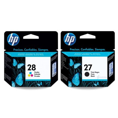 KIT DE CARTUCHOS DE TINTA HP 28 TRICOLOR Y HP 27 NEGRO ORIGINAL