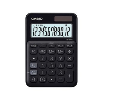 CALCULADORA CASIO 12 DÍGITOS MS-20UC-BK NEGRO - 1