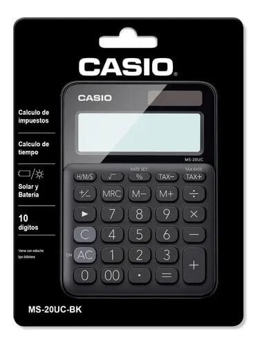 CALCULADORA CASIO 12 DÍGITOS MS-20UC-BK NEGRO - 2