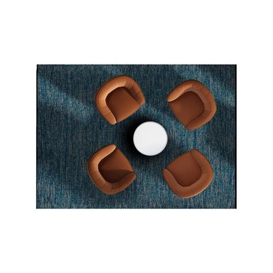 ALFOMBRA DHURRIE TEJIDO A MANO 150 X 210 CM CHAMPIÑON DECOGHAR AZUL