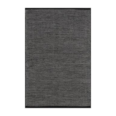 ALFOMBRA DHURRIE TEJIDO A MANO 210 X 150 CM CHAMPIÑON DECOGHAR NEGRO