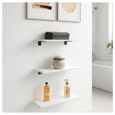 REPISAS FLOTANTES CON SOPORTE SET DE 3 - SOLAR WHITE