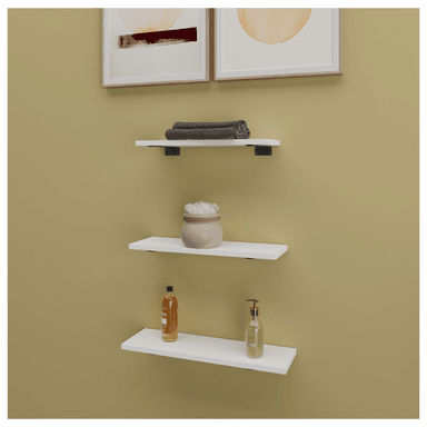 REPISAS FLOTANTES CON SOPORTE SET DE 3 - SOLAR WHITE - 2