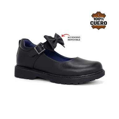 ZAPATOS ESCOLARES DE CUERO NIÑA LAZO-MV26Q1J - 1