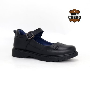 ZAPATOS ESCOLARES DE CUERO NIÑA FLOR-MV26Q1J - 1