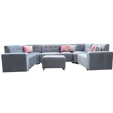 SECCIONAL LEYVAPLUS / COLOR PLATA / 7 PIEZAS