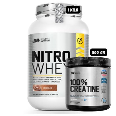NITRO WHEY 1.1 KG (CHOCOLATE) + CREATINA MONOHIDRATADA UN 500 GRAMOS