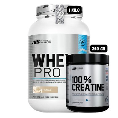 WHEY PRO 1.1 KG (VAINILLA) + CREATINA MONOHIDRATADA UN 250 GRAMOS