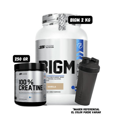 BIGM 2 KG (VAINILLA) + CREATINA UN 250 GRAMOS + 1 SHAKER