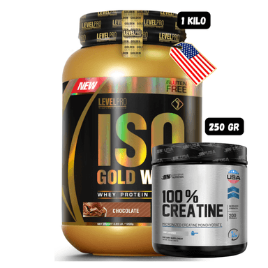 ISO GOLD WHEY 1.1 KG (CHOCOLATE) + CREATINA UN 250 GRAMOS