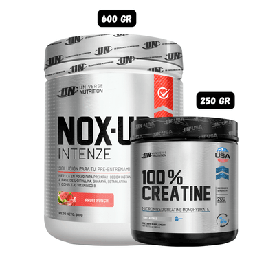 PRE ENTRENO NOX UP INTENZE 600GR (FRUIT PUNCH) + CREATINA MONOHIDRATADA UN 250 GRAMOS