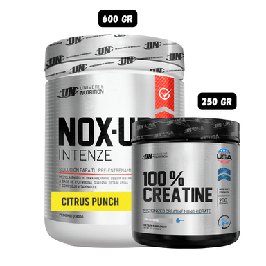 PRE ENTRENO NOX UP INTENZE 600GR (CITRUS PUNCH) + CREATINA MONOHIDRATADA UN 250 GRAMOS
