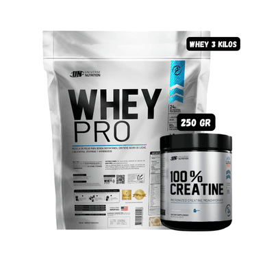 WHEY PRO 3 KG VAINILLA + CREATINA MONOHIDRATADA UN 250 GRAMOS