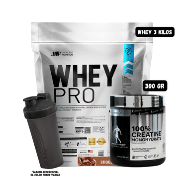 WHEY PRO 5 KG (CHOCOLATE) + CREATINA KEVIN LEVRONE 300 GRAMOS + 1 SHAKER