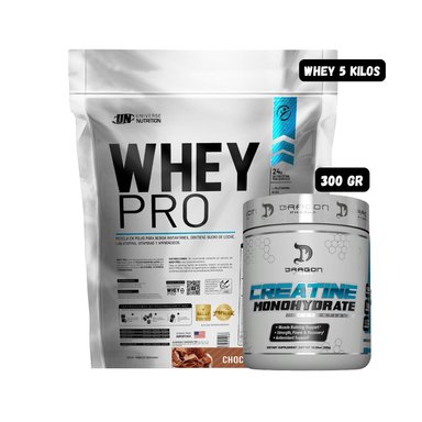 WHEY PRO 5 KG (CHOCOLATE) + CREATINA DRAGON PHARMA 300 GRAMOS