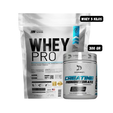WHEY PRO 5 KG (VAINILLA) + CREATINA DRAGON PHARMA 300 GRAMOS