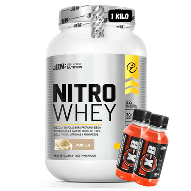 NITRO WHEY 1.1 KG (VAINILLA) + 2 BOTELLITAS XB