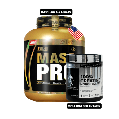 MASS PRO 6.6 LIBRAS (VAINILLA) + CREATINA KEVIN LEVRONE 300 GRAMOS