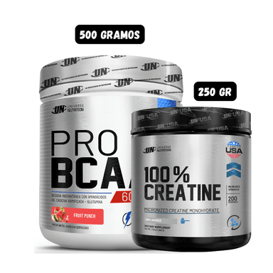 BCAA'S 500 GRAMOS (FRUIT PUNCH) + CREATINA MONOHIDRATADA 250 GRAMOS