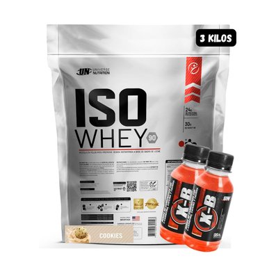ISO WHEY 90 3 KG (COOKIES) + 2 BOTELLITAS XB