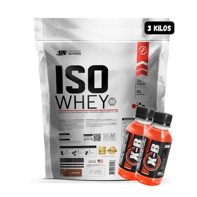 ISO WHEY 90 3 KG (CHOCOLATE) + 2 BOTELLITAS XB