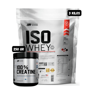 ISO WHEY 90 3 KG (VAINILLA) + CREATINA MONOHIDRATADA 250 GRAMOS
