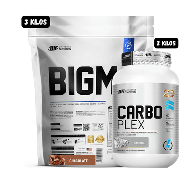 BIGM 3 KG (CHOCOLATE) + CARBOPLEX  2 KG (NATURAL)