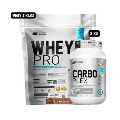 WHEY PRO 3 KG (CHOCOLATE) + CARBOPLEX 2 KG (NATURAL)