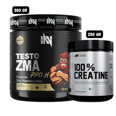 CREATINA UN 250 GR + PRECURSOR DE TESTO 300 GR INN (CITRUS PUNCH)