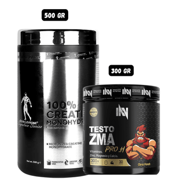 CREATINA KEVIN LEVRONE 500 GRAMOS + PRECURSOR DE TESTO 300 GR INN (CITRUS PUNCH)