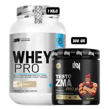 WHEY PRO 1.1 KG (VAINILLA) + PRECURSOR DE TESTO 300 GR INN (CITRUS PUNCH)