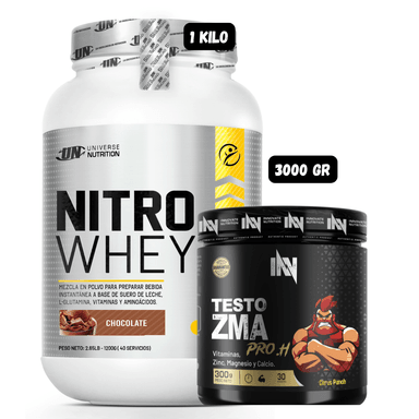 NITRO WHEY 1 KG (CHOCOLATE) + PRECURSOR DE TESTO 300 GR INN (CITRUS PUNCH)