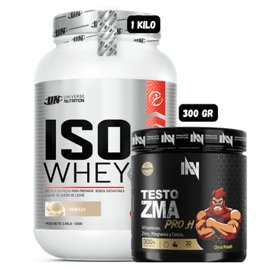 ISO WHEY 90 1 KG (VAINILLA) + PRECURSOR DE TESTO 300 GR INN (CITRUS PUNCH)