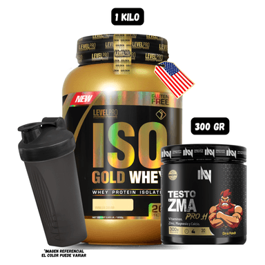 ISO GOLD WHEY 1 KG (VAINILLA) + PRECURSOR DE TESTO 300 GR INN (CITRUS PUNCH) + 1 SHAKER