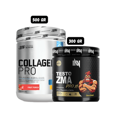COLAGENO HIDROLIZADO SABOR FUIT PUNCH (500 GRAMOS) + PRECURSOR DE TESTO 300 GR INN (CITRUS PUNCH)