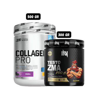 COLAGENO HIDROLIZADO 500 GR (MORA) + PRECURSOR DE TESTO 300 GR INN (CITRUS PUNCH)