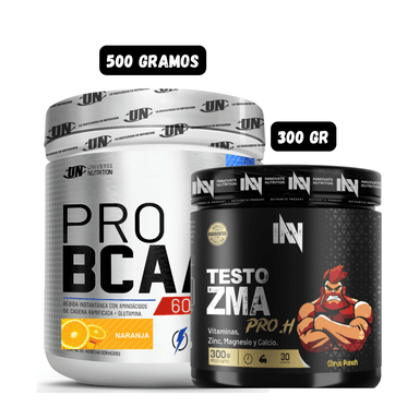 BCAA'S 500 GR (NARANJA) + PRECURSOR DE TESTO 300 GR INN (CITRUS PUNCH)