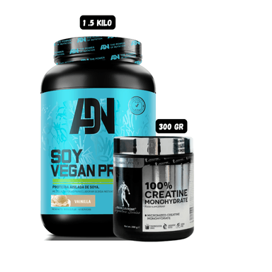 SOY VEGAN 1.5 KG (VAINILLA) + CREATINA KEVIN LEVRONE 300 GR