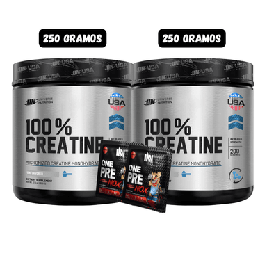 2 CREATINA AMERICANA UN 250 GRAMOS + 2 SACHET DE PRE ENTRENO