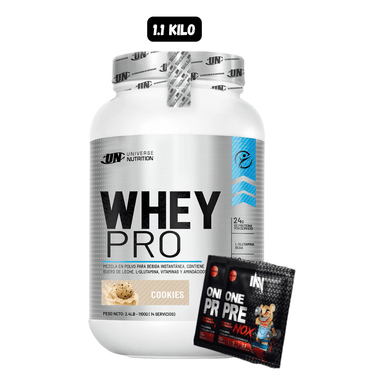 WHEY PRO 1.1 KG (COOKIES) + 2 SACHET DE PRE ENTRENO