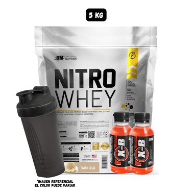 NITRO WHEY 5 KG (VAINILLA) + 2 BOTELLITAS XB + 1 SHAKER