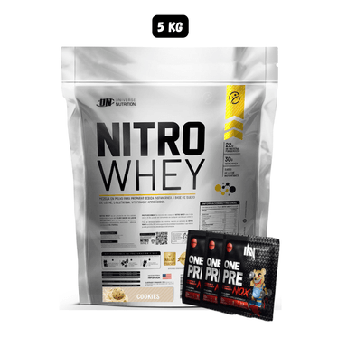 NITRO WHEY 5 KG (COOKIES) + 3 SACHET DE PRE ENTRENO