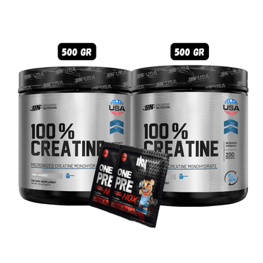 2 CREATINA UN 500 GR + 2 SACHET DE PRE ENTRENO