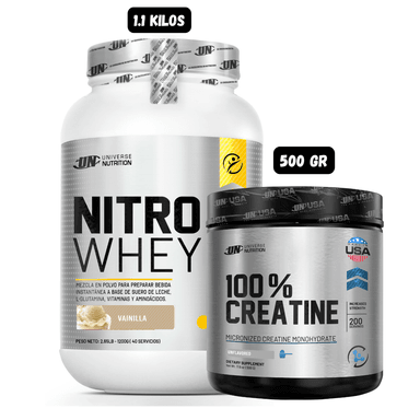 NITRO WHEY 1.1 KG (VAINILLA) + CREATINA UN 500 GRAMOS