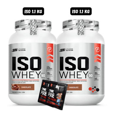 2 ISO WHEY 90 1.1 KG (2CHOCOLATES) + 2 SACHET DE PRE ENTRENO