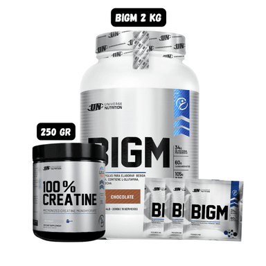 BIGM 2 KG (CHOCOLATE) + CREATINA UN 250 GR + 3 SACHET BIGM
