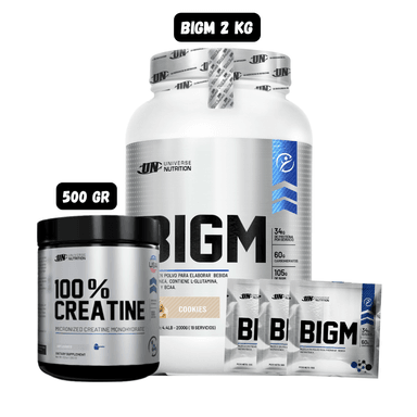 BIGM 2 KG (COOKIES) + CREATINA UN 500 GR + 3 SACHET BIGM