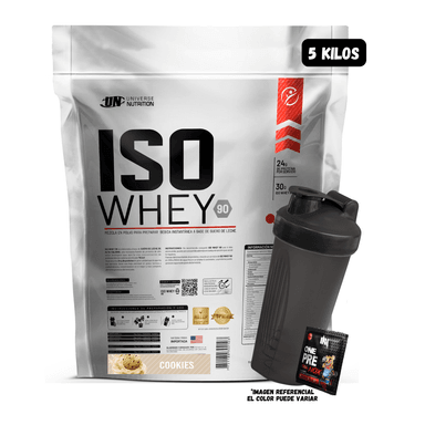 ISO WHEY 90 5 KG (COOKIES) + 1 SACHET DE PRE ENTRENO 1 SHAKER